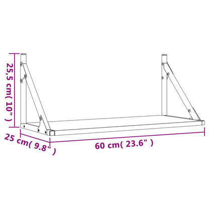 Wall Shelves 2 pcs Sonoma Oak 60x25x25.5 cm Engineered wood