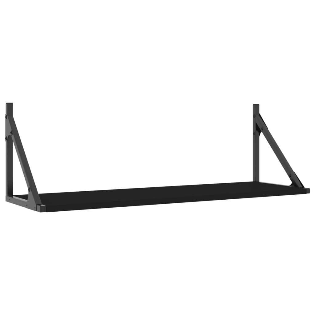 Wall Shelves 2 pcs Black 80x25x25.5 cm Engineered wood