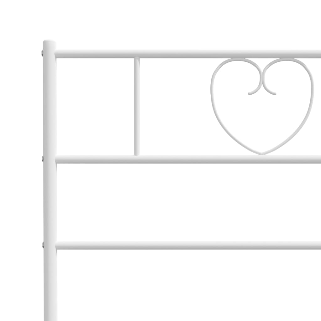 Metal Bed Frame without Mattress with Footboard White 80x200cm