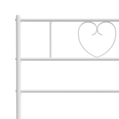 Metal Bed Frame without Mattress with Footboard White 80x200cm