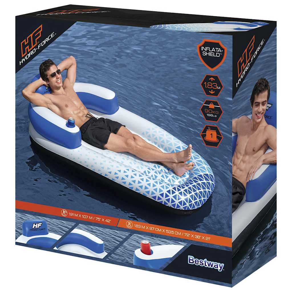 Bestway Hydro Force Floating Lounger 183x97 cm Blue