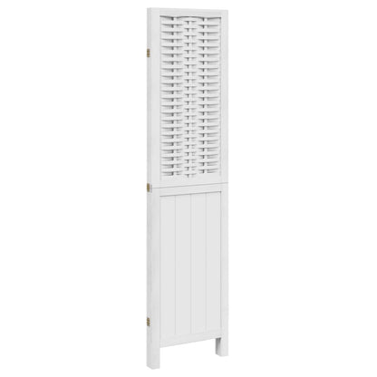 Room Divider 3 Panels White Solid Wood Paulownia