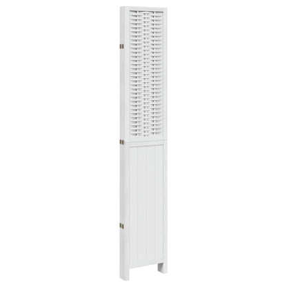 Room Divider 5 Panels White Solid Wood Paulownia