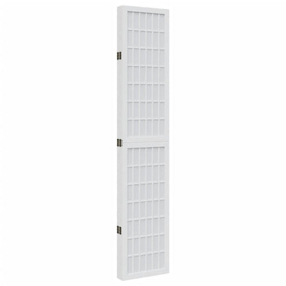 Room Divider 5 Panels White Solid Wood Paulownia