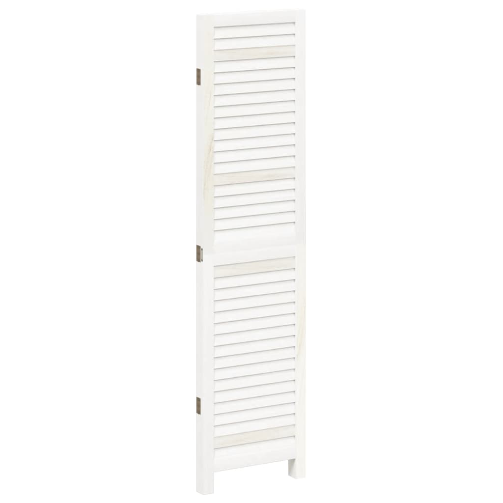 Room Divider 3 Panels White Solid Wood Paulownia