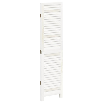 Room Divider 3 Panels White Solid Wood Paulownia