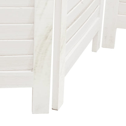 Room Divider 3 Panels White Solid Wood Paulownia