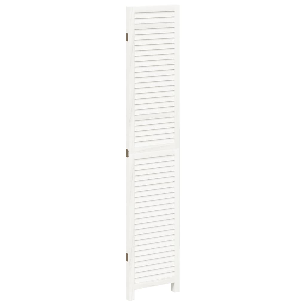 Room Divider 3 Panels White Solid Wood Paulownia