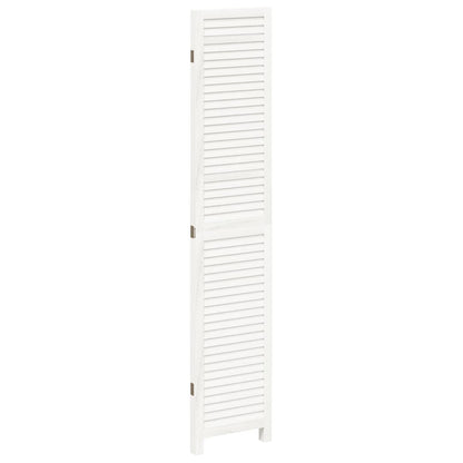 Room Divider 3 Panels White Solid Wood Paulownia