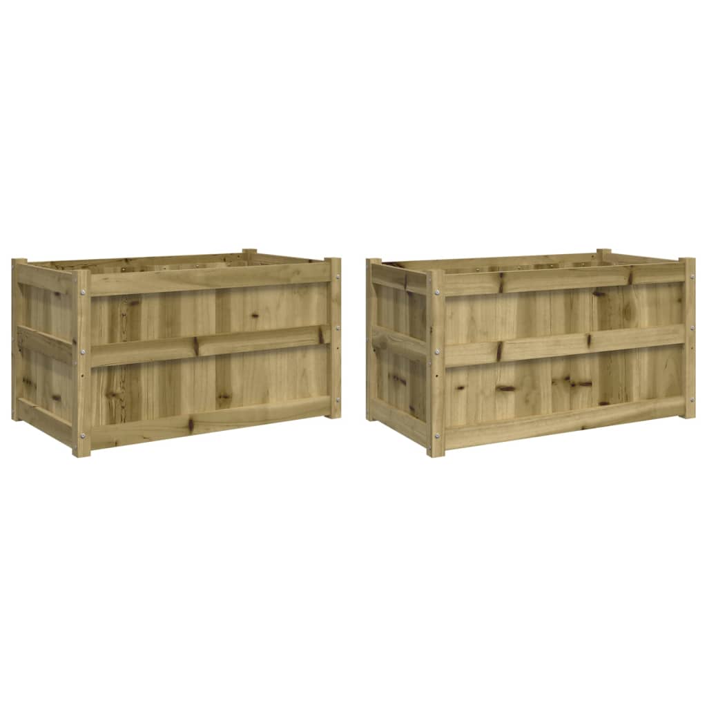 Garden Planters 2 pcs Impregnated Wood Pine