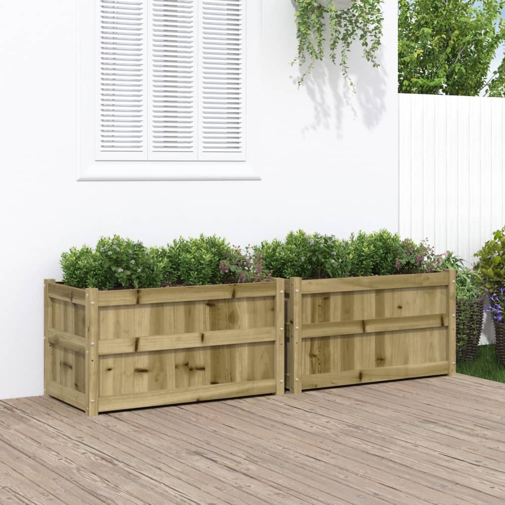 Garden Planters 2 pcs Impregnated Wood Pine