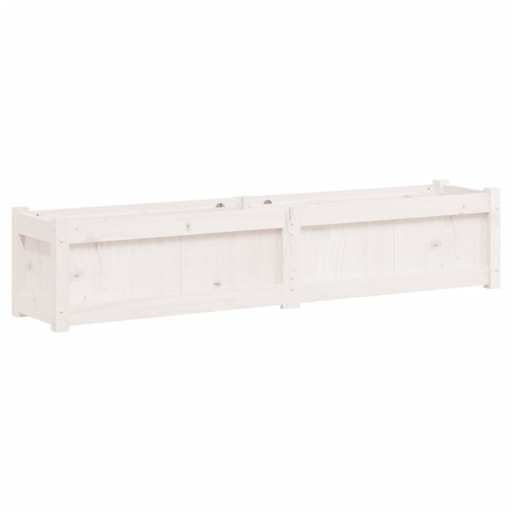 Garden Planter White 150x31x31 cm Solid Wood Pine