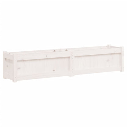 Garden Planter White 150x31x31 cm Solid Wood Pine