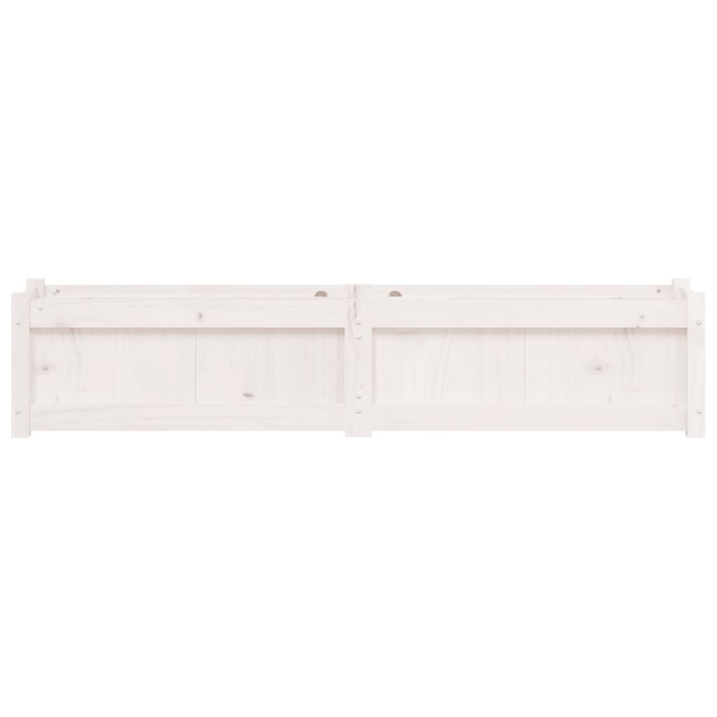 Garden Planter White 150x31x31 cm Solid Wood Pine