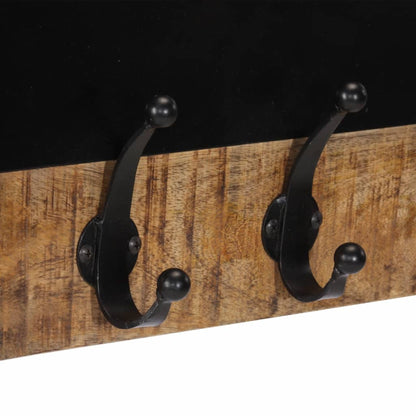 Wall-mounted Coat Racks with 4 Hooks 2 pcs Solid Wood Mango