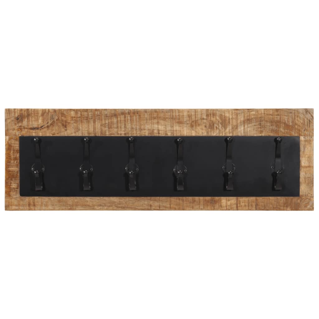 Wall-mounted Coat Rack with 6 Hooks Solid Wood Mango