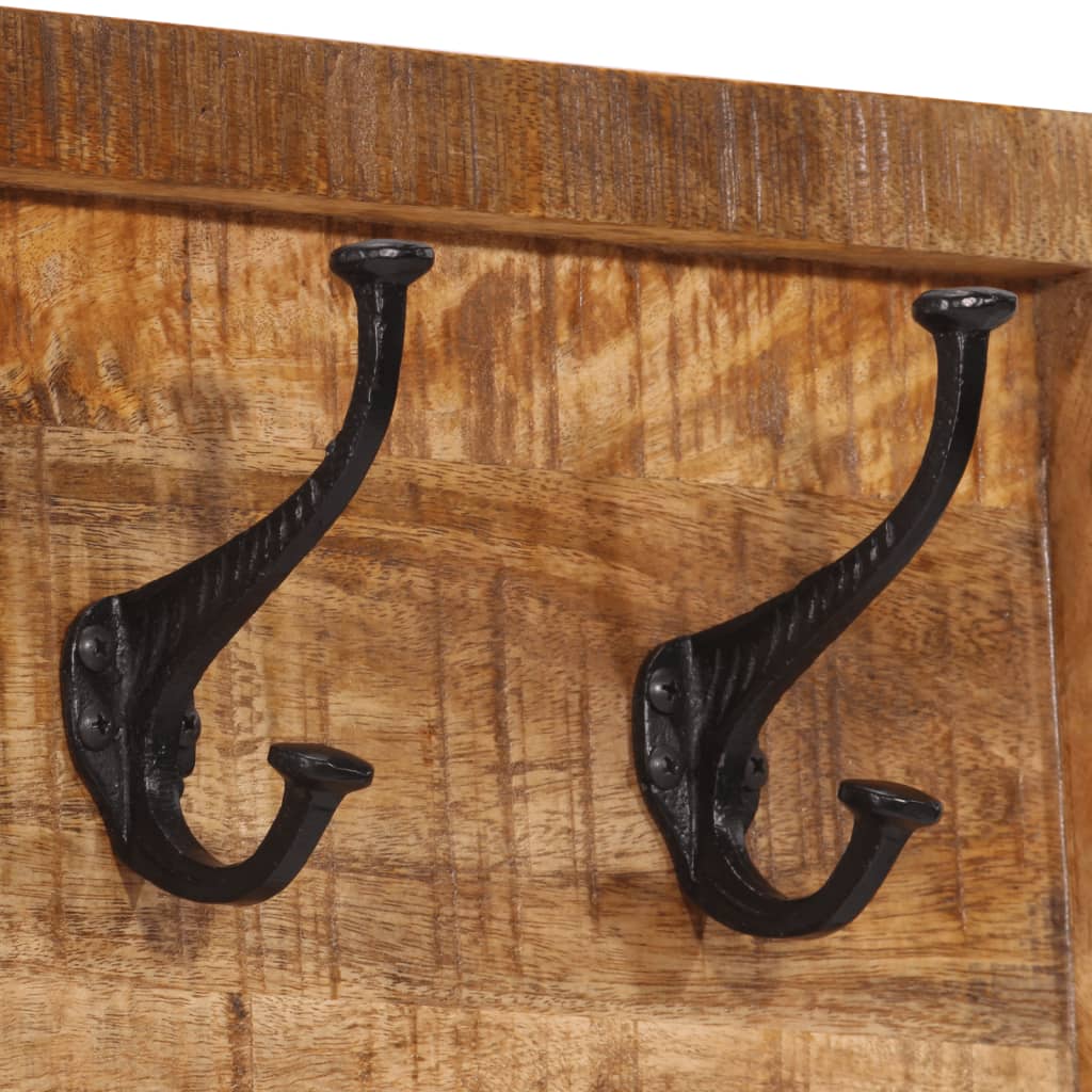 Wall-mounted Coat Rack with 5 Hooks Solid Wood Mango