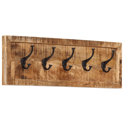 Wall-mounted Coat Rack with 5 Hooks Solid Wood Mango