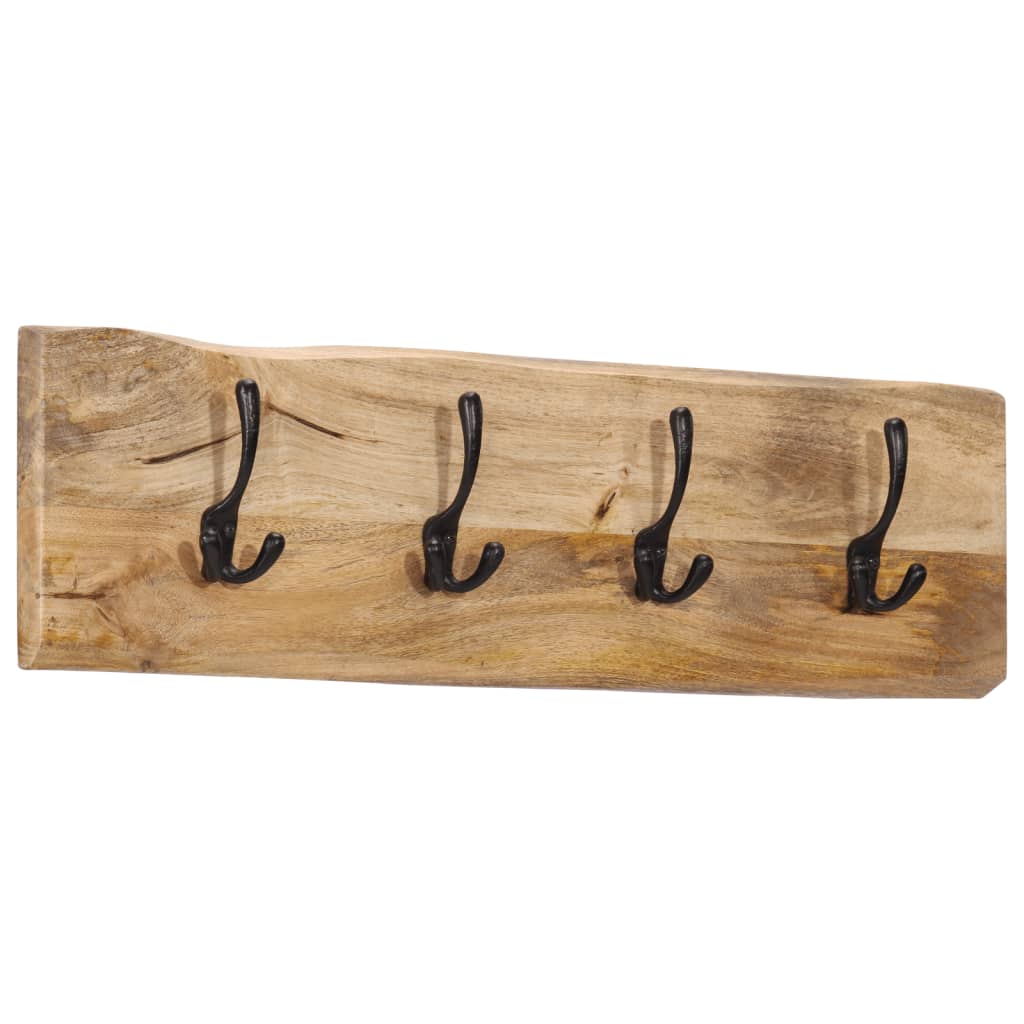 Wall-mounted Coat Rack with 4 Hooks Solid Wood Mango