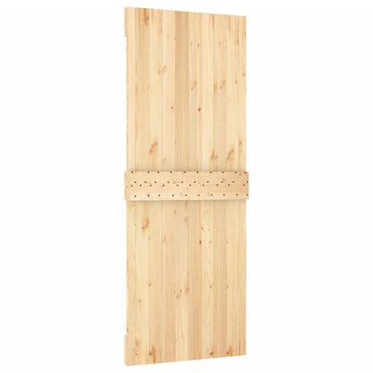 Sliding Door with Hardware Set 80x210 cm Solid Wood Pine