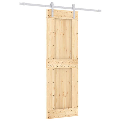 Sliding Door with Hardware Set 70x210 cm Solid Wood Pine