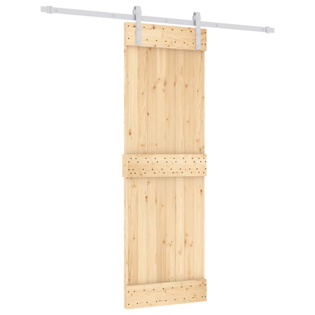 Sliding Door with Hardware Set 70x210 cm Solid Wood Pine