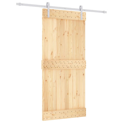 Sliding Door with Hardware Set 95x210 cm Solid Wood Pine