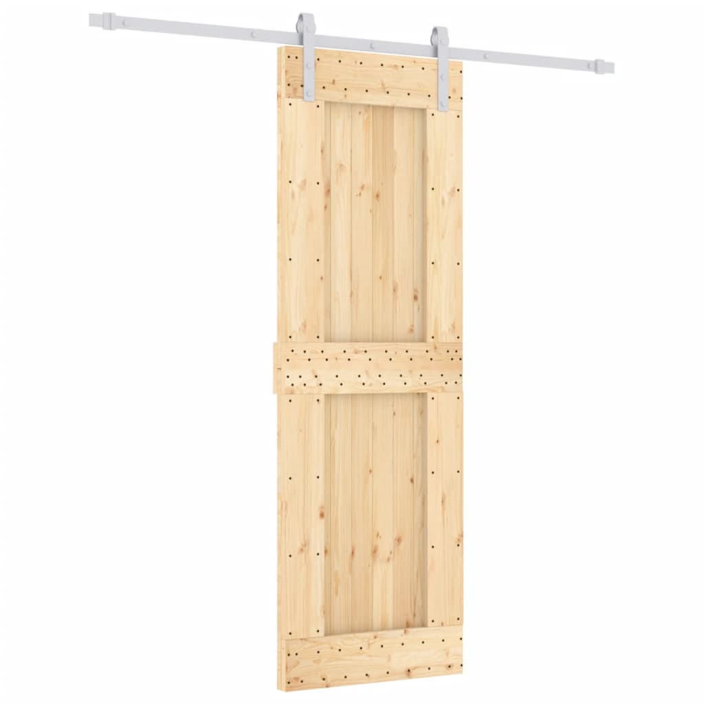 Sliding Door with Hardware Set 70x210 cm Solid Wood Pine