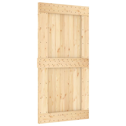 Sliding Door with Hardware Set 100x210 cm Solid Wood Pine