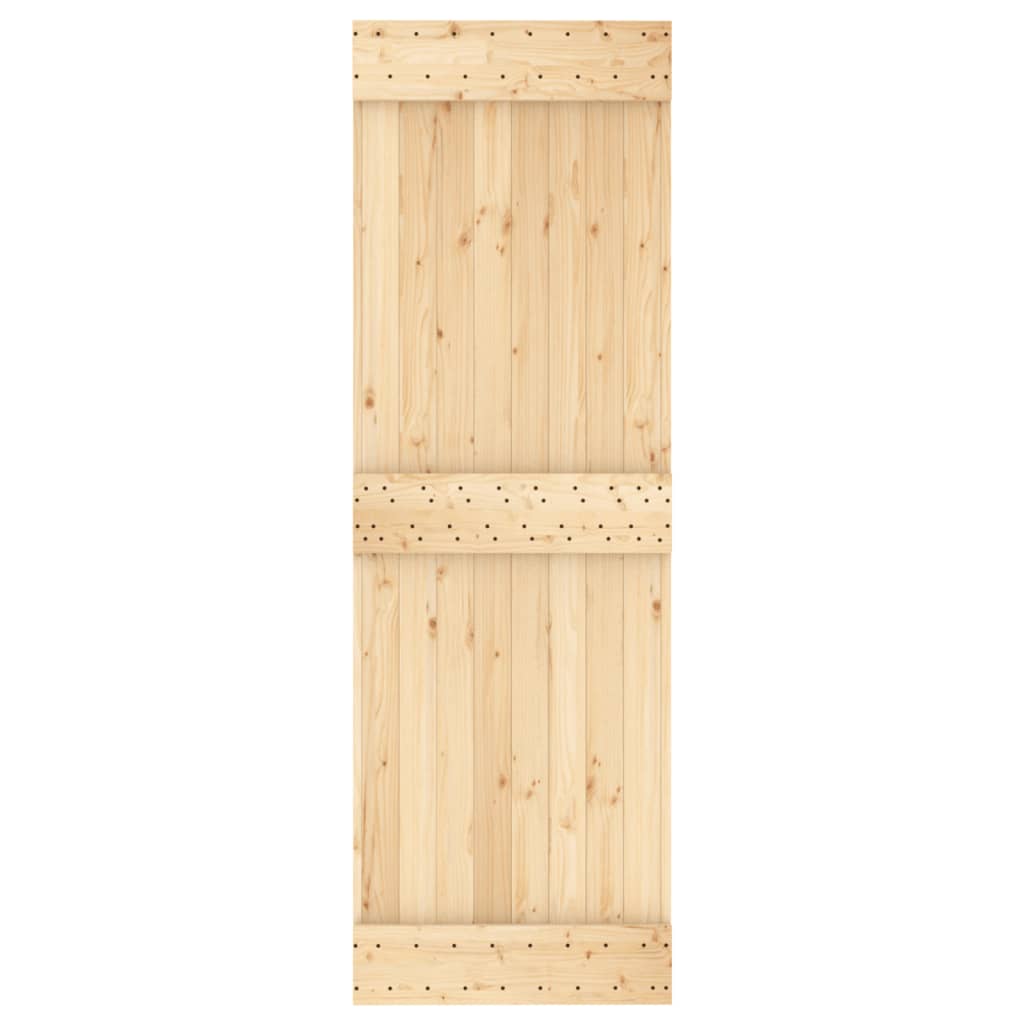 Sliding Door with Hardware Set 70x210 cm Solid Wood Pine