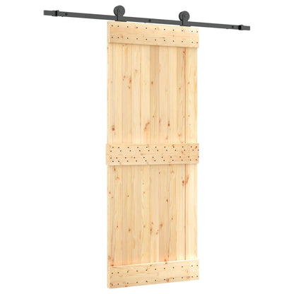 Sliding Door with Hardware Set 80x210 cm Solid Wood Pine