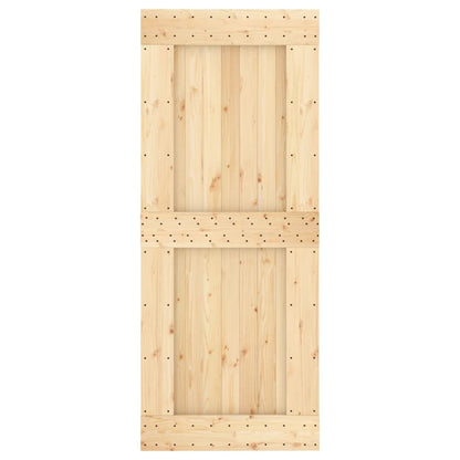 Sliding Door with Hardware Set 85x210 cm Solid Wood Pine