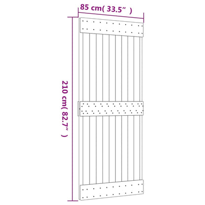 Sliding Door with Hardware Set 85x210 cm Solid Wood Pine