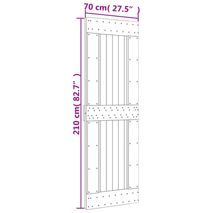 Sliding Door with Hardware Set 70x210 cm Solid Wood Pine