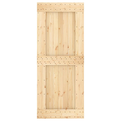 Sliding Door with Hardware Set 85x210 cm Solid Wood Pine