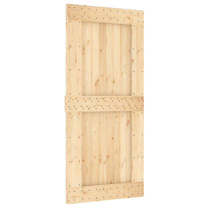 Sliding Door with Hardware Set 95x210 cm Solid Wood Pine