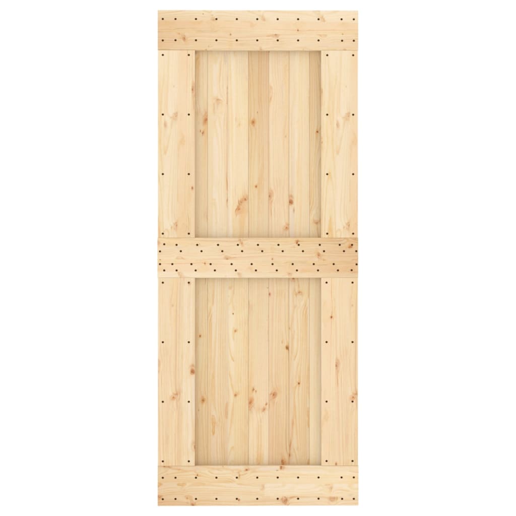 Sliding Door with Hardware Set 85x210 cm Solid Wood Pine