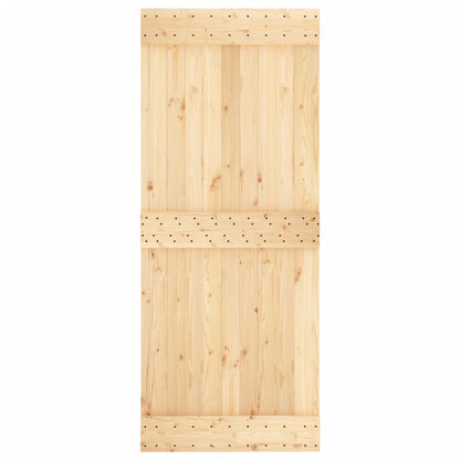 Sliding Door with Hardware Set 85x210 cm Solid Wood Pine