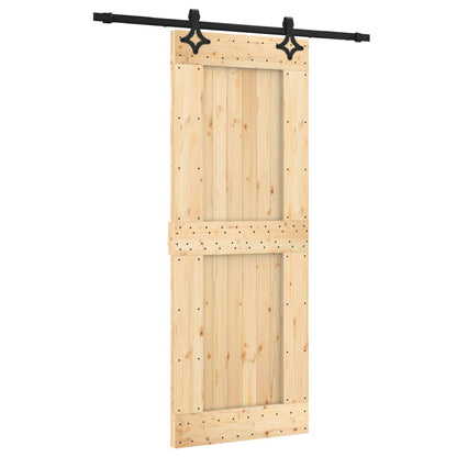 Sliding Door with Hardware Set 80x210 cm Solid Wood Pine