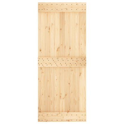 Sliding Door with Hardware Set 85x210 cm Solid Wood Pine