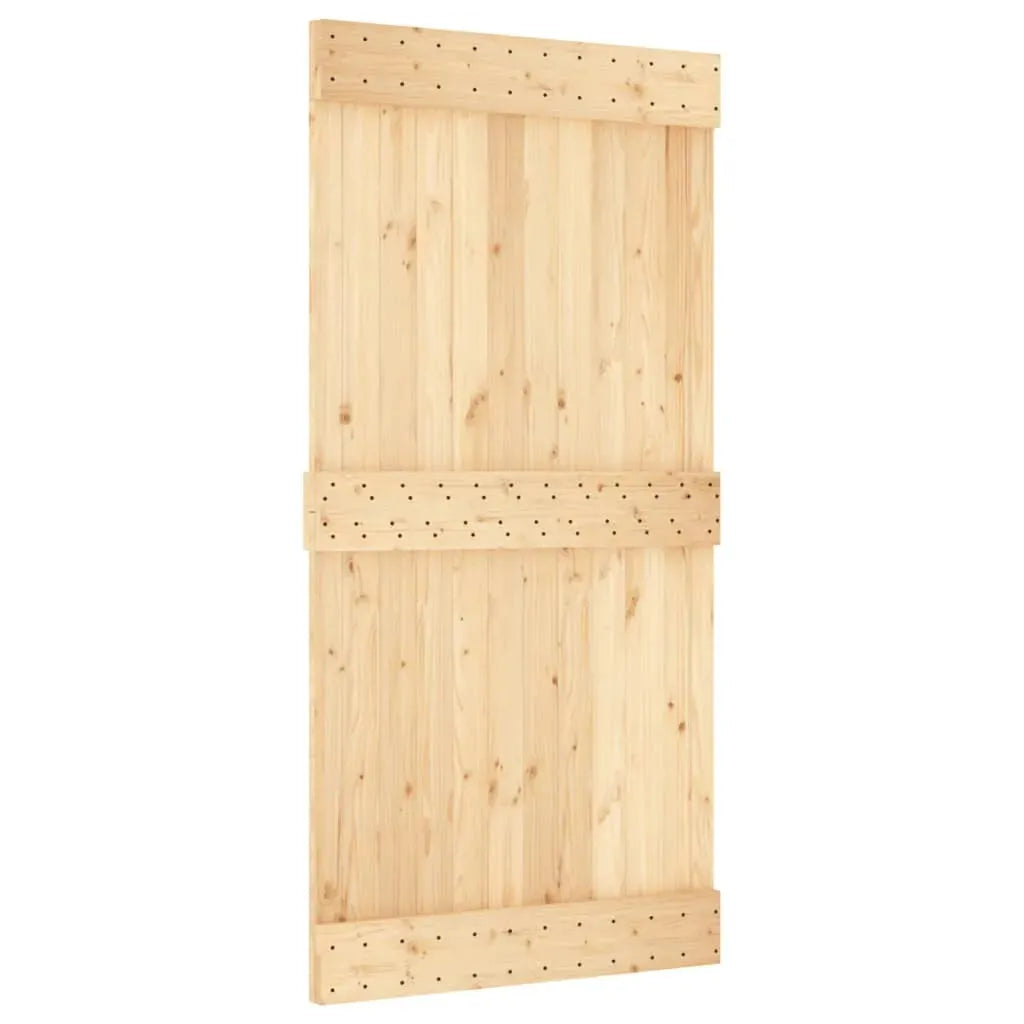 Sliding Door with Hardware Set 100x210 cm Solid Wood Pine