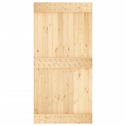 Sliding Door with Hardware Set 100x210 cm Solid Wood Pine