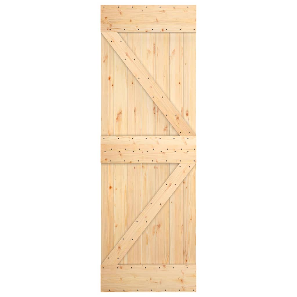 Sliding Door with Hardware Set 70x210 cm Solid Wood Pine