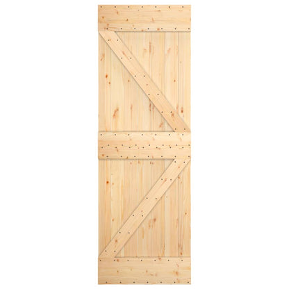 Sliding Door with Hardware Set 70x210 cm Solid Wood Pine