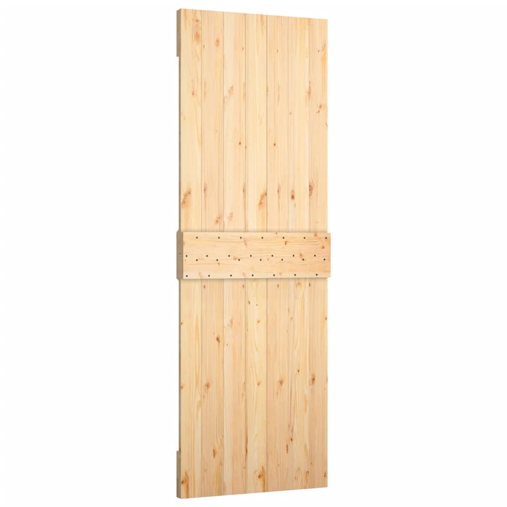 Sliding Door with Hardware Set 70x210 cm Solid Wood Pine