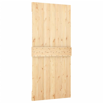 Sliding Door with Hardware Set 90x210 cm Solid Wood Pine