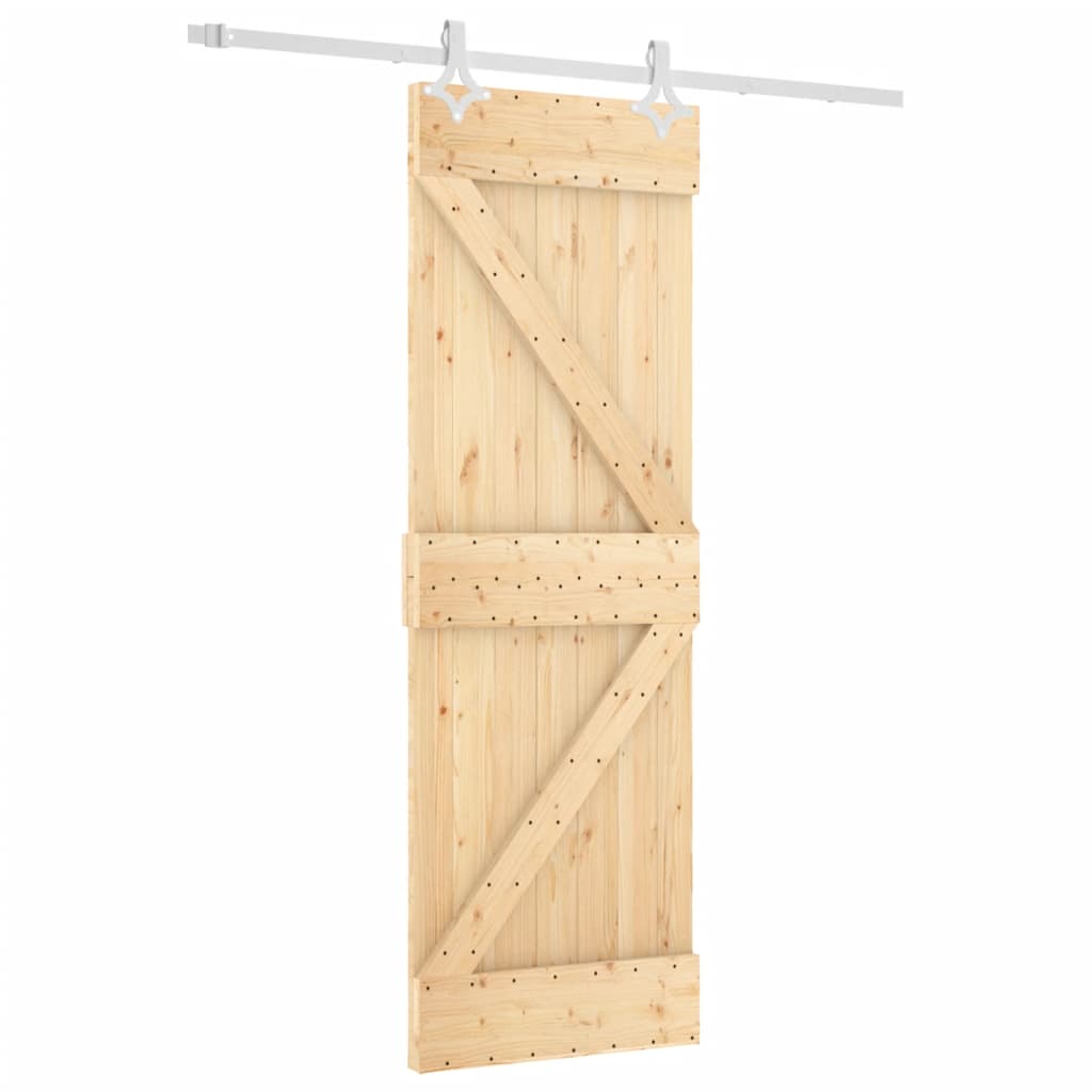 Sliding Door with Hardware Set 70x210 cm Solid Wood Pine