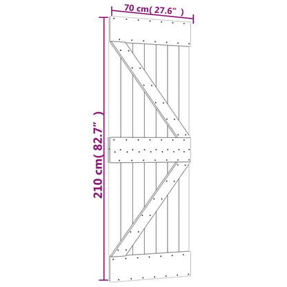 Sliding Door with Hardware Set 70x210 cm Solid Wood Pine