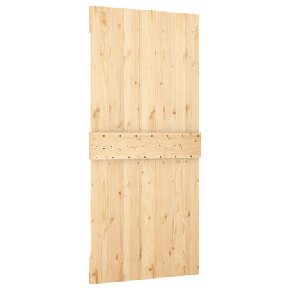 Sliding Door with Hardware Set 100x210 cm Solid Wood Pine