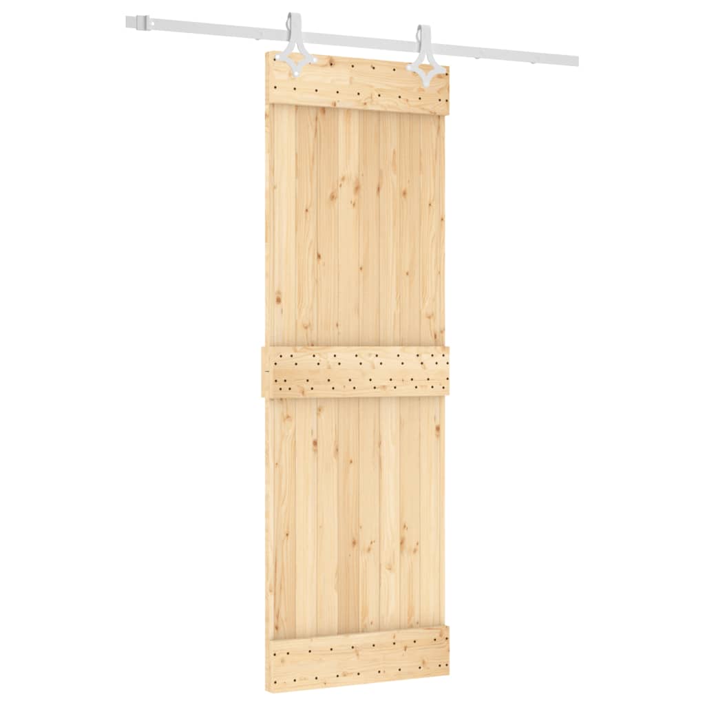 Sliding Door with Hardware Set 70x210 cm Solid Wood Pine